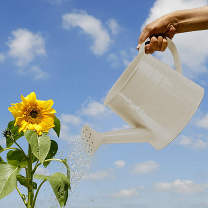 Small Metal Watering Can for Indoor Plants, 1L Metal Flower Garden Watering Can Sprinkling Can with Handle, Gardening Tool Accessories for Lawn Garden (White)