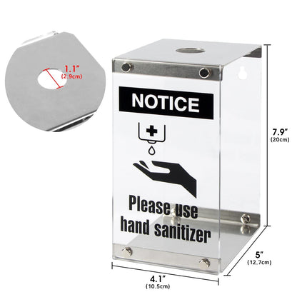 J JACKCUBE DESIGN Acrylic Box Hand Sanitizer Bottle Holder Dispenser, Pump Bottle Holder Free Standing for Restaurant, Bar, Counter, Kitchen, Shelves-MK909A
