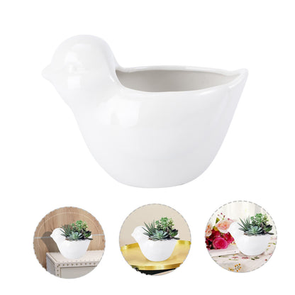 IWOWHERO Bird Flower Pot Ceramic Succulent Planting Container Creative Plant Flowerpot Bird Plant Sitters