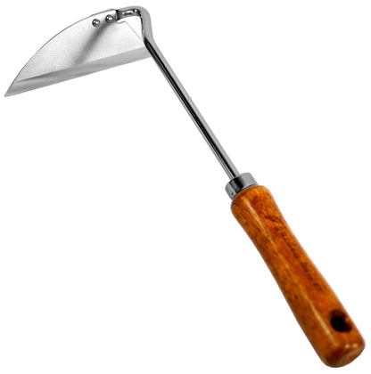 Japanese Weeding Tool Nejiri Gama Weeding Hoe Sharp Japanese Steel with Wood Handle, Nejiri Gama Weeding Sickle, Made in Japan, Hand Weeder Tool for Garden, Silver
