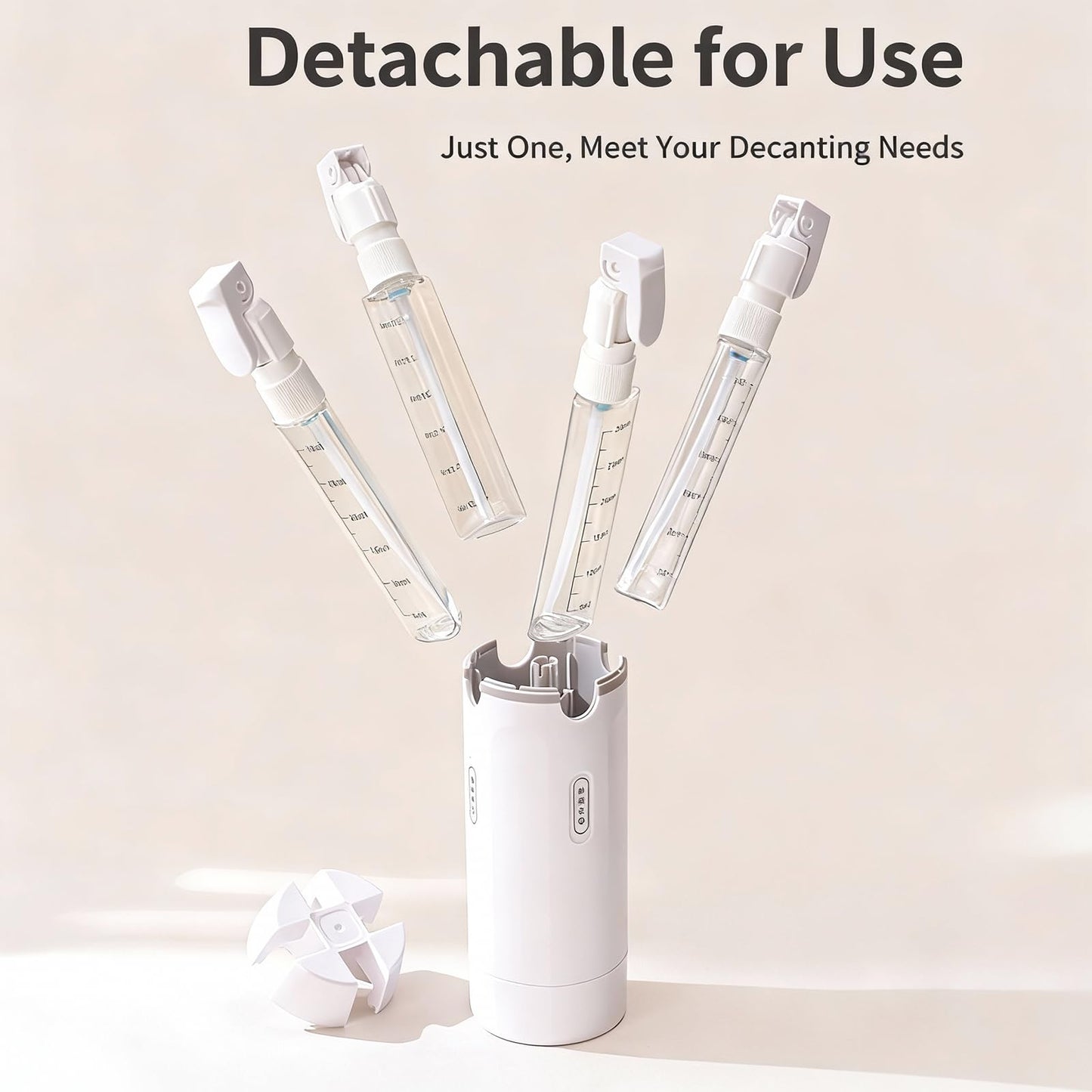 4 in 1 Travel Dispenser Bottle,4 Pack 30ML Travel Bottles for Toiletries, Leak Proof Travel Size Containers (White, OneSize)