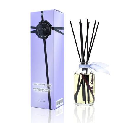 LOVSPA Reed Diffuser Set, Smoked Vanilla Scented Oil Diffuser with Sticks, Home Fragrance Accessories for Bathroom Shelf Decor, Aroma Diffusers for Home or Office Fall Decor, USA Made