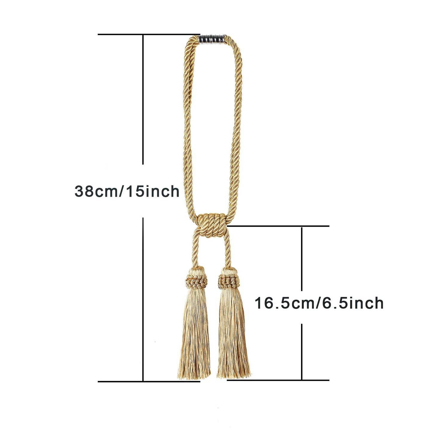 Fenghuangwu Magnetic Curtain Tiebacks Tassel Curtain Tieback Modern Handmade Tie Backs,Decorative Tassel Holdback for Draperies,Window Decor (Green, 4 Pack)