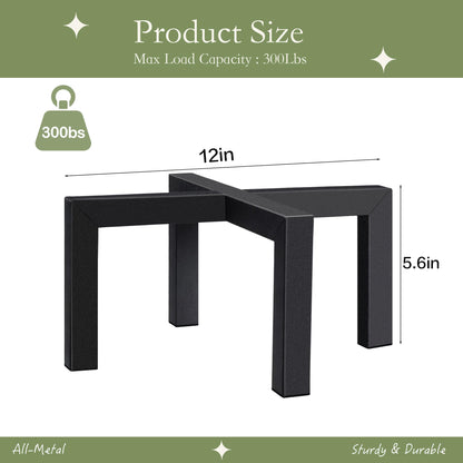 Kriico 2 Pack 12" Metal Plant Stand Indoor Outdoor, Heavy Duty Plant Stools Indoor, Mid Century Modern Planter Holders, Low Short Plant Pot Stands, Black, Fit 5"-12" Pot