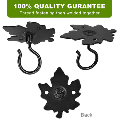 Dolibest Wall Mount Ceiling Hooks, Plant Hooks for Ceiling, Metal Plant Bracket Iron Wall Mount Lanterns Hangers Hooks for Hanging Plants Lights, Outdoor Wire, Fairy Lights, Wind Chimes, Black (4PCS)