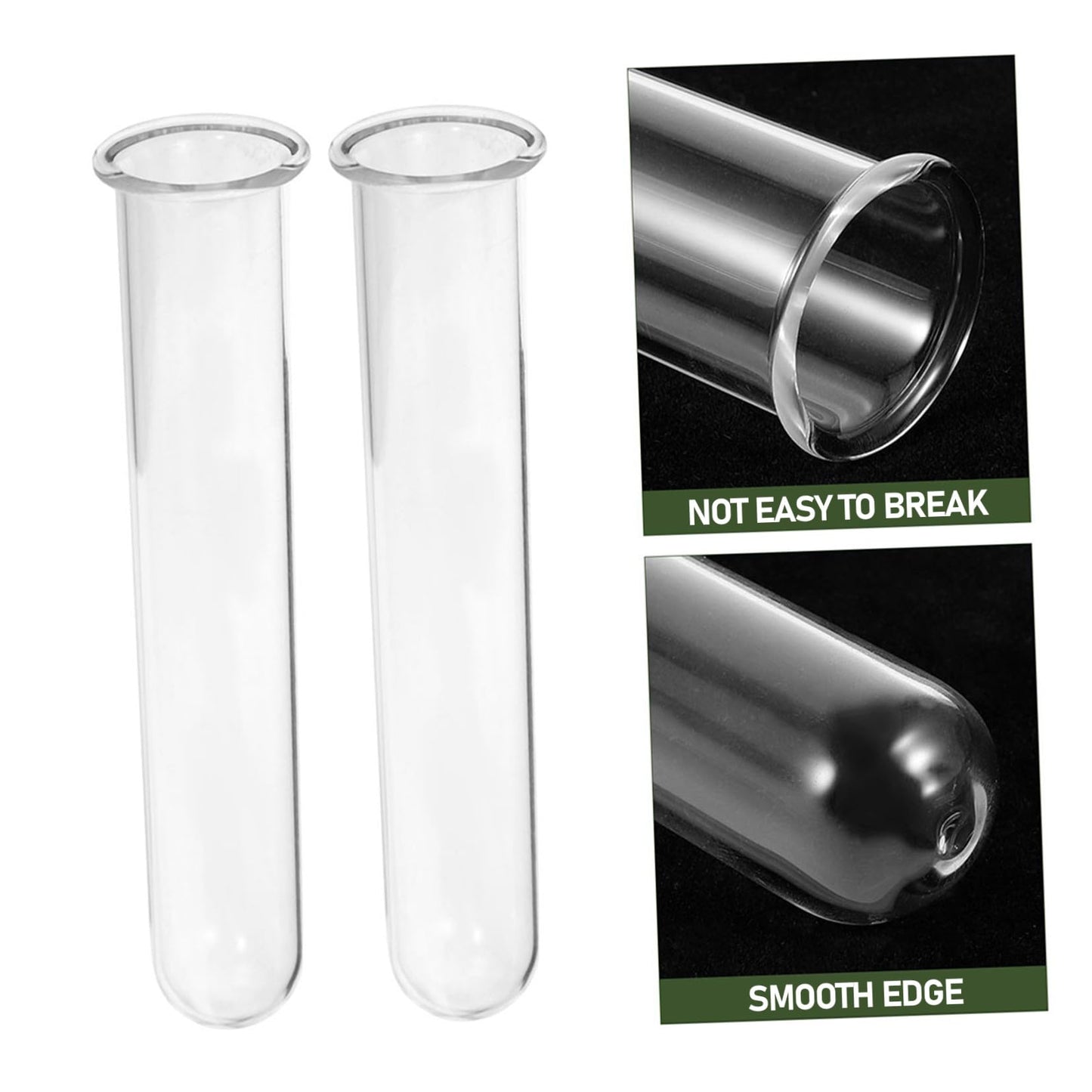 HEALEEP Glass Test Tubes for Plant Propagation 5pcs 2.5x3x15cm Hydroponic Floral Vase Glass Tubes for Small Terrarium Plants and Home Décor