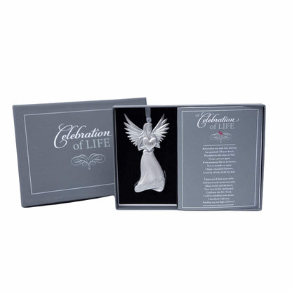 Memorial/Remembrance Angel Ornament with Celebration of Life Poem-Sympathy Gift for Loss of Loved One/Memorial Ornament in Memory of Lost Loved Ones/Bereavement Gift for Loss of Mom/Dad/Sibling/Friend