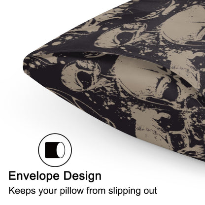 Skull Satin Silk Pillowcase for Hair and Skin Pillow Cases Standard Size