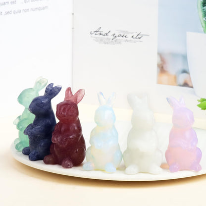 Ytbeoxk 2 Inch Crystal Bunny Decor,Pink Opal Bunny Statue,Easter Crystal Rabbit Figurine,Hand-Carved Healing Gemstone for Wellness.A Meditation Gift for Women and Wisdom to Home and Office.