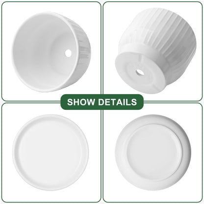 YUFDA Ceramic Plant Pots,6.7 + 5.5 Inch,Ceramic Flower Pots,Planters with Drainage Hole and Saucer,Planters for Indoor Plants(Pure White)