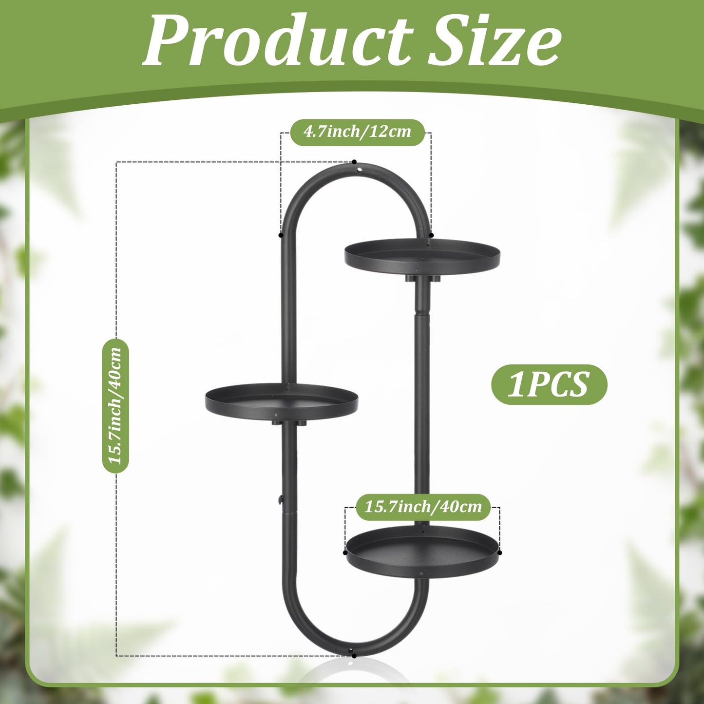 Sliner Wall Mounted Plant Stands 16 Inch Rotating Window Plant Shelves 3 Tier Hanging Wall Planters with Hooks for Indoor Window Living Room Home Decor