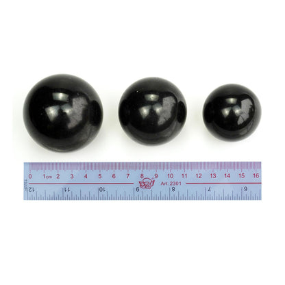 SISAMN Black Tourmaline Crystal Spheres Ball 50-60mm - Healing Crystals Decor for Meditation, Chakra Alignment, Yoga,Gifts Collection - 1.97-2.36 inches