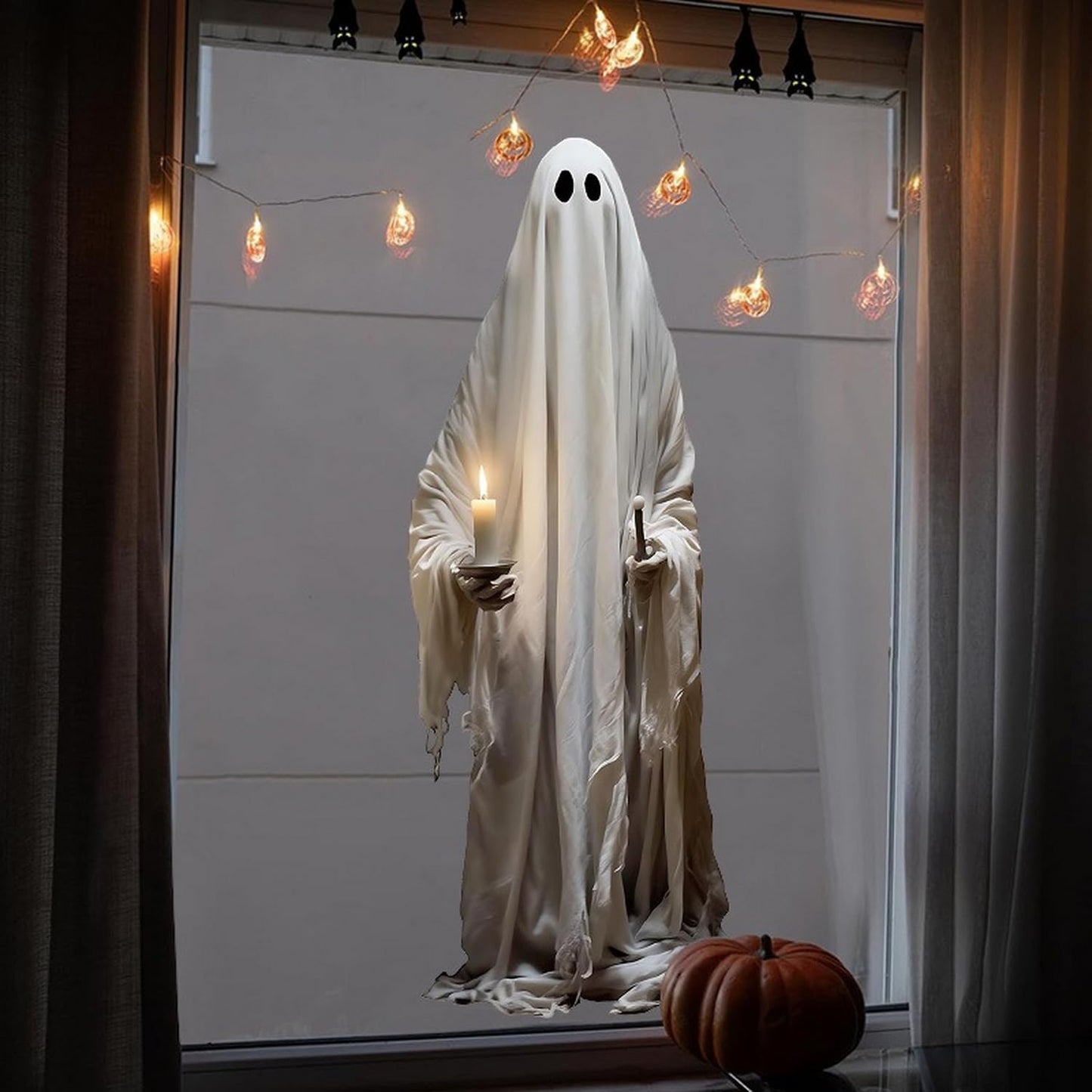 2 Sheets Halloween Ghost Window Clings Ghost Window Decals Ghost Reusable Stickers for Spooky Halloween Home Decoration Windows Glass Mirror Decor Holiday Party Supplies