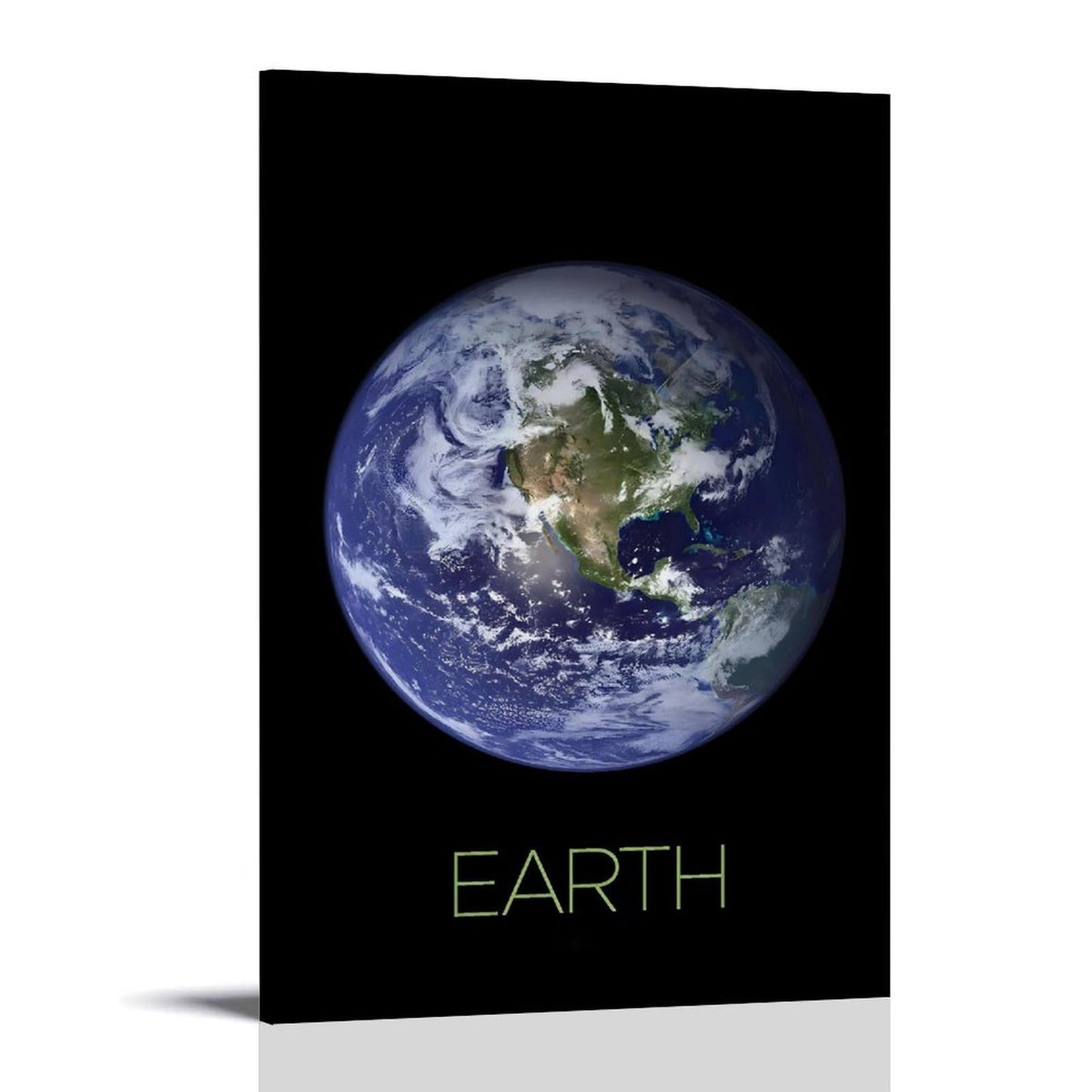Solar System Canvas Wall Art - Earth Planet Space Poster for Kids Room Bedroom Classroom, STEM Educational Astronomy Decor, Science Gift for Boys Girls Teens, 12x18 Inch Framed