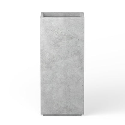 Kante 19.9" H Tall Rectangular Concrete Planter, Modern Square Diameter Plant Pot with Drainage Hole and Rubber Plug for Indoor Outdoor Home Patio Garden, Natural Concrete