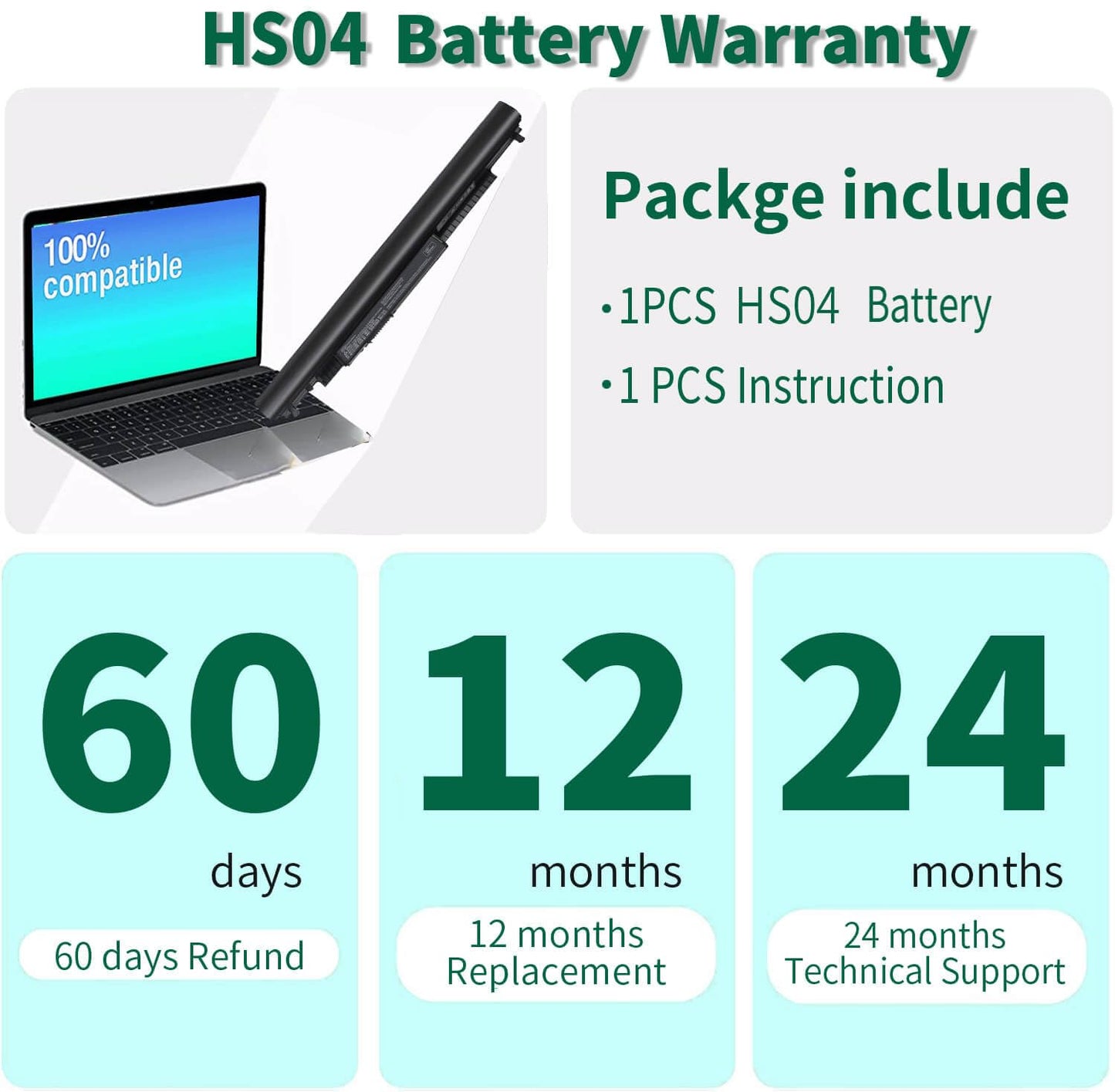 807956-001 HS03 HS04 Battery for HP Pavilion 15-BA 15-AY 15-AC 15-AF 17-X Series 15-ba079dx 15-ba009dx 15-ay009dx 15-ay011nr 15-ay014dx 15-ay041wm 15-ac121dx 15-af131dx 17-x037cl 17-x115dx 17-x051nr