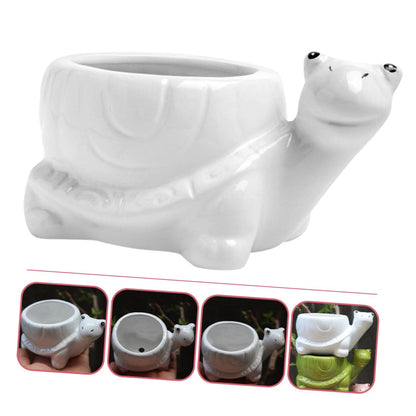 Ciieeo Ceramic Turtle Succulent Planter Pot Cute Cartoon Flower Container for Plants for Home Office Desk Decor Vibrant Garden Decoration