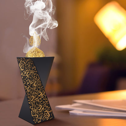 TERSCHELLING, Resin Incense Burner Bakhoor Incense Burner Charcoal Incense Burner Yoga Spa Aromatherapy Office Home Decor Black