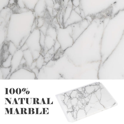 Natural Marble Board for Kitchen - 10" x 8" Stone Slab, Marble Cheese Pastry Board for Counter, Bathroom Trays, Serving Tray Jewelry Candle Plate (Arabescato)