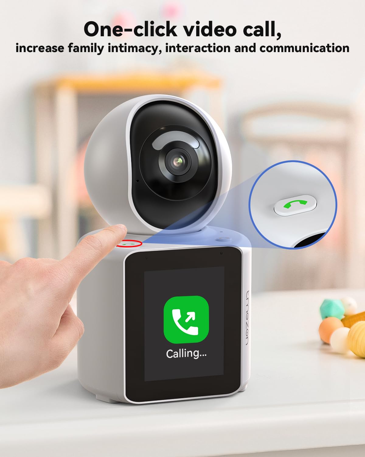 TMEZON Video Pet Dog Camera Indoor Two Way Wireless Security Camera Monitor 1080P with Phone app and Motion Detection,Baby/Elderly/Nanny Audio Calling Device Pan Tilt