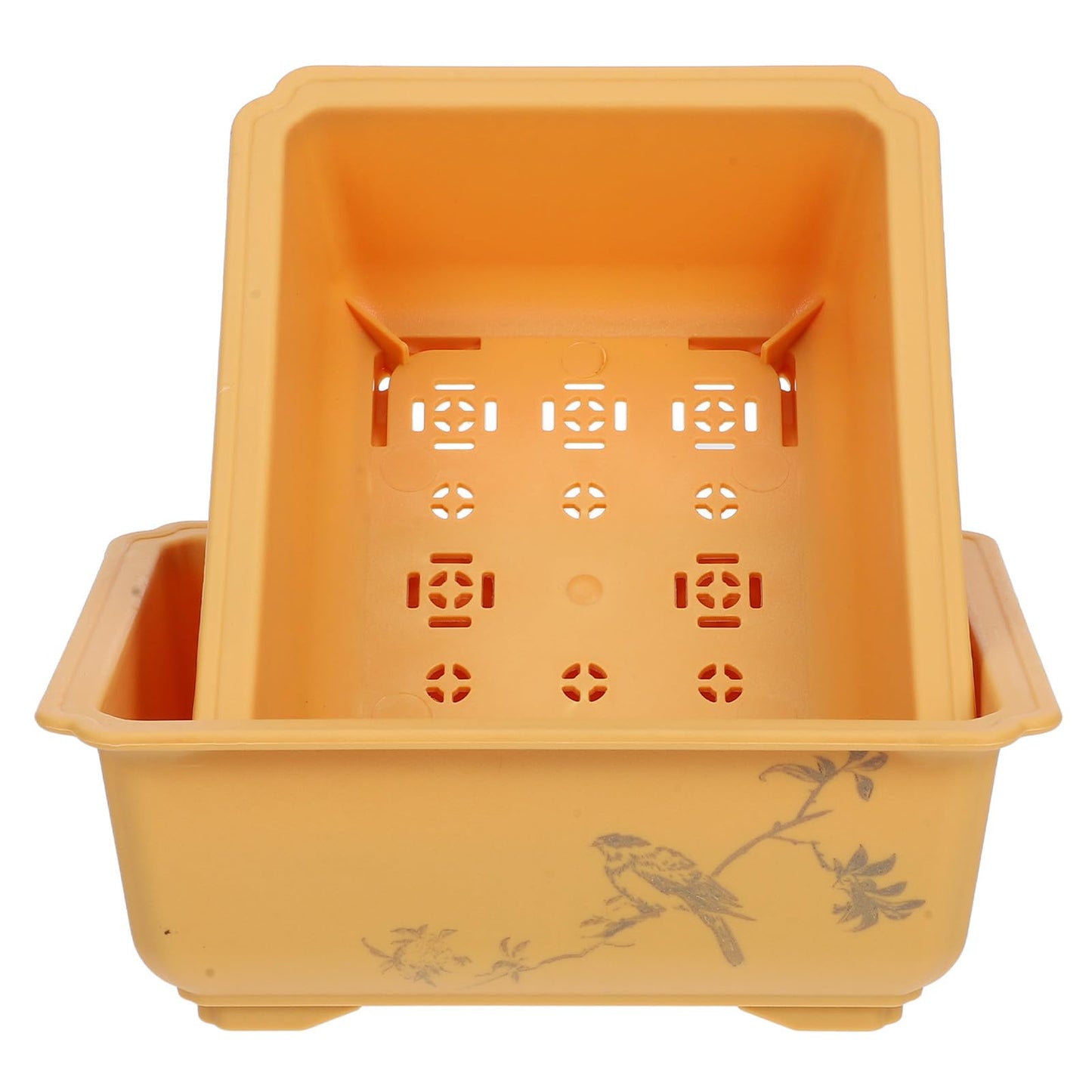 TIDTALEO 2pcs Breathable Succulent Planter Pots with Bird Pattern Thick-Walled Indoor Outdoor Garden Vegetable Flower Planters for Healthy Root Growth and Stylish Home Decor