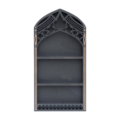 Xinsheinelry French Multi Layer Shelf for Crystal Mineral Agates Decorations Easy to Assemble Tiers Wooden Layer French