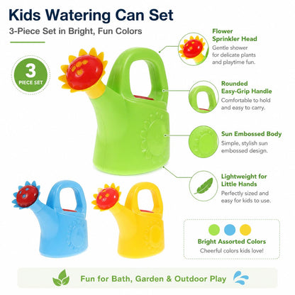 Garneck 3pcs Kids Watering Can Bath Toy Set: Toddler Small Watering Cans for Kids Plastic Garden Water Play Toys Boys Girls Indoor Outdoor Pretend Play Beach Backyard Fun(Random Styles)