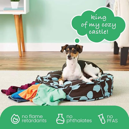 Molly Mutt Petite Dog Duvet Cover - Round - Your Hand in Mine Print - Measures 20’’ x 4’’ - 100% Cotton - Durable - Breathable - Sustainable - Machine Washable Dog Bed Cover - Pre-Shrunk