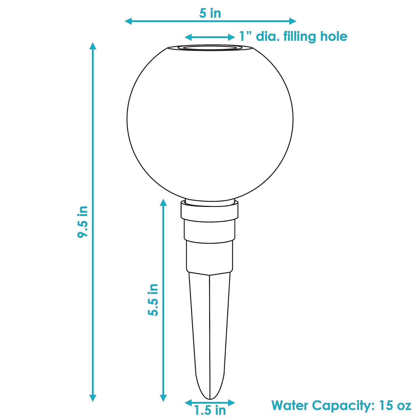 Sunnydaze Mosaic Glass Plant Watering Globe with Clay Spike - Decorative Self-Watering Planter Insert - Water Dripper for Plants - 9.5" - Bright Blooms