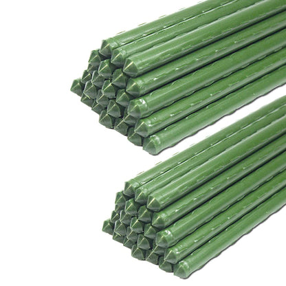 YIDIE Sturdy Metal Garden Stakes 4 Ft Tomato Cage Plastic Coated Steel Plant Sticks for Tomatoes,Trees,Cucumber,Fences,Beans,Pack of 50