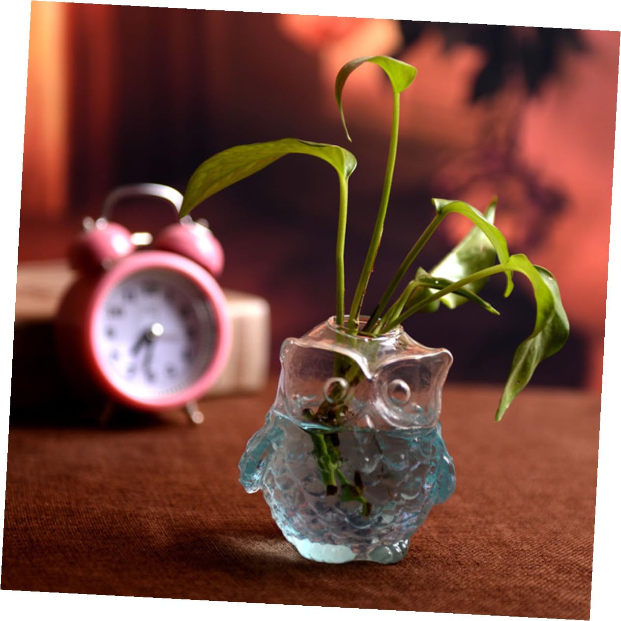 STOBAZA 2pcs Owl Shaped Glass Vase Hydroponic Flower Arrangement Holder 9x7.5x8.5cm Desktop Decorative Plant Terrarium for Home Office