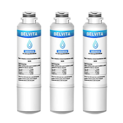 BELVITA Refrigerator Water Filter, Compatible with DA29-00020A/B, DA29-00020B-1，HAF-CIN/EXP, RF28HFEDBSR, RF263BEAESR, RF263TEAESG, RF28HDEDBSR, HAF-CIN, RF4287HARS,RF4267HARS, 3 Pack