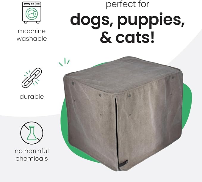 Molly Mutt Jupiter Dog Crate Cover, GOTS-Certified 100% Organic Cotton Canvas Cover for Dog or Puppy Kennel and Cage, Washable, Free of Harmful Chemicals, Huge, Fits 36"x23"x25" Crate