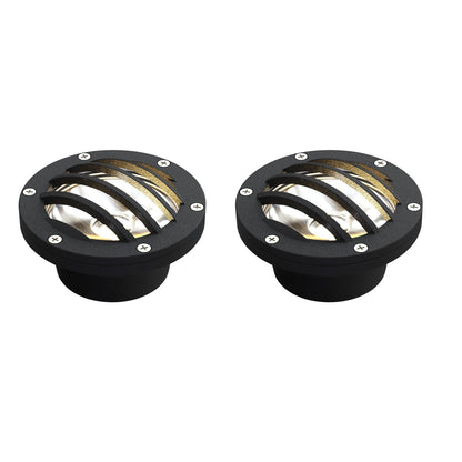 LL LIGHTING LIVING 2PK 12V Low Voltage In Ground Lights, 4W LED Well Lights 200LM 2800K Warm White Weatherproof Sealed Heavy-Duty Metal Housing Landscape Up Light with Connector