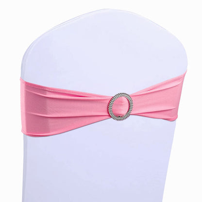 HAKZEON 200 PCS 2.5 Inch Silver Chair Sashes, Round Chair Sash Buckles, Acrylic Rhinestone Ribbon Buckle, Chair Sash Ribbon Slider for Wedding, Party, Banquets, Home, Craft