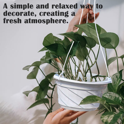 LNQ LUNIQI 10 Pcs Hanging Plastic Flower Pots Planter Basket Orchid Flower Plant Seeding Nursery Pot for Outdoor Indoor Plants and Home Garden Balcony Decoration (White)