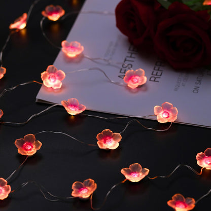 Nakolulu 13ft Flower String Lights, 40 LED, USB & Battery Operated, 8 Modes, Warm White, Model CBSL