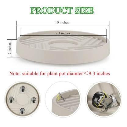 JAOXISOU 2 Pack Plant Caddy with Wheels,10" Rolling Plant Stand 165 LBS Heavy Duty with Hidden 360 ° Rotating Silent Wheel Wheels for Outdoor Indoor Large Plant Pots, Flower Pot, Patio