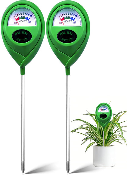 METINFUS Soil Moisture Meter, Hygrometer Soil Tester for Plants, Moisture Sensor, Soil Moisture Sensor without Battery, Ideal Garden Tool for Lawn, Indoor and Outdoor Use (Light Green, Pack of 2)