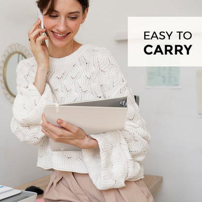 SKYDUE 3 Ring Binder with Clipboard,1 Inch Binder, 13.2" × 10.2" PU Clipboard Binder with Notepad & 5 Dividers with 5 Pockets, Labels, Clipboard Folder Great for School Office(Fit Letter Sized Paper)