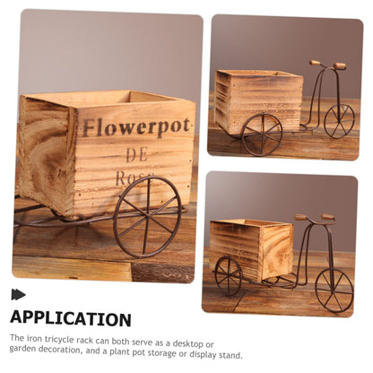 ORFOFE 1set Iron Tricycle Plant Stand for Indoor and Outdoor Use Rustic Style Bike Flower Pot Holder Planter for Home and Garden Decoration