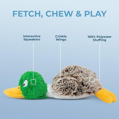 Best Pet Supplies Squeaky Dog Toys with Soft Durable Fabric for Small, Medium and Large Pets Interactive Toy for Indoor Play, Supports Active Biting and Play - Bunny Bunny Duck Small