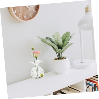 Garneck Clear Glass Hydroponic Vase for Desktop with Stable Design Creative Shape Decorative Terrarium Container for Plants Suitable for Home Office Balcony