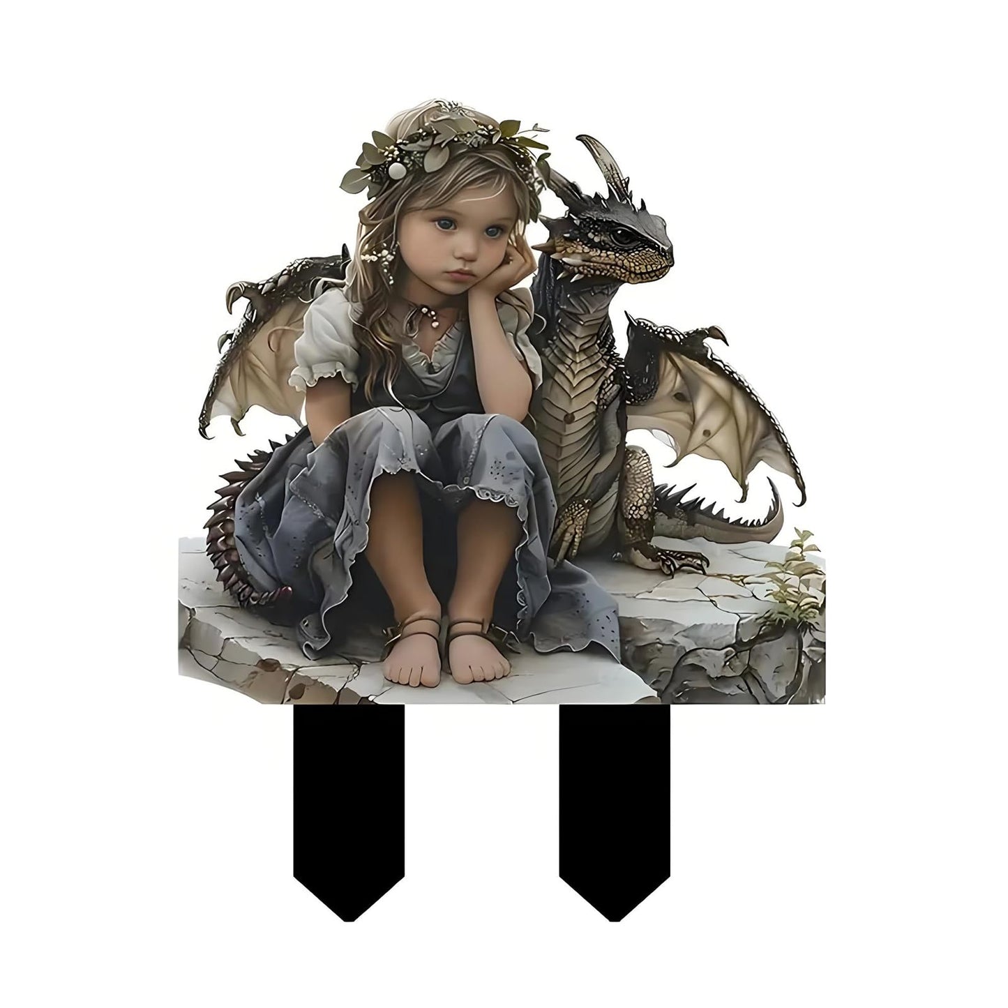 YUEYINGMG Garden Decor, Acrylic 2D Stake, Pot Plants Garden Yard Lawn Outdoor Fairy Statue Ornaments, Fairy Garden Accessories Decoration (Style G)