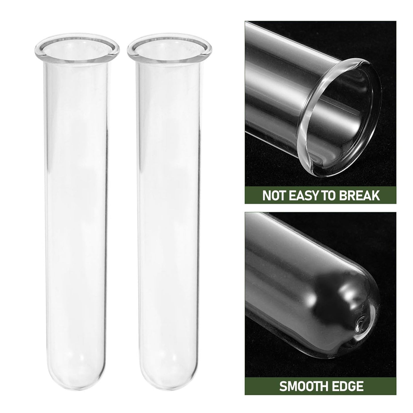 Yardwe 5pcs Hydroponic Glass Propagation Tubes Small Floral Test Tube Vases 2.5x3x15cm Glass Hanging Containers for Small Terrarium Plants Home Décor