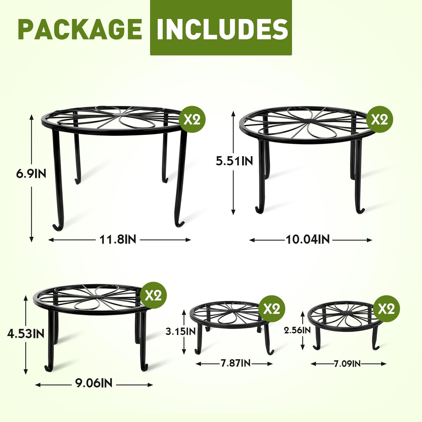 ESRICH 10 Pack Plant Stand, Metal Plant Stands for Outdoor Indoor Plants, Heavy Duty Plant Stands for Multiple Plant, Anti-Rust Iron Plant Pot Shelffor Planter, Potted Plant Holder for Garden Home