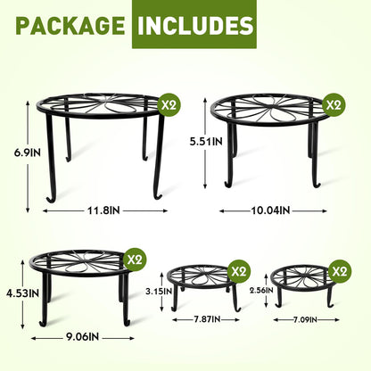 ESRICH 10 Pack Plant Stand, Metal Plant Stands for Outdoor Indoor Plants, Heavy Duty Plant Stands for Multiple Plant, Anti-Rust Iron Plant Pot Shelffor Planter, Potted Plant Holder for Garden Home