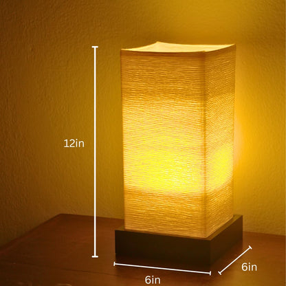 Import Nomad Unbound Dimmable Japanese Lamp Table Lantern • Small Warm Woven Glow Light • Nightstand Bedside Akari • Noguchi Style | UL Wire | Instructions + Lightbulb Included | (Ivory)
