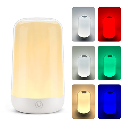 FRIDEKO HOME RGB Touch Bedside Lamp for Nightstand, 3 Color Temperatures Rechargeable Battery Night Light, Dimmable Mood Lighting for Bedroom Living Room Nursery, Breastfeeding, Kids, Adult