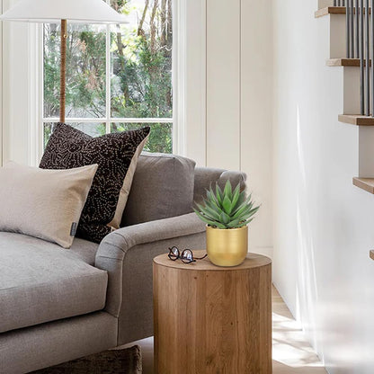 Briful Succulents Plants Artificial for Home Decor, Realistic Potted Fake Agave Plant, Gold Metal Pot, Cute Aloe Maguey Faux Plant, Shelf Tables Decor, Modern Farmhouse Home Kitchen Decorations